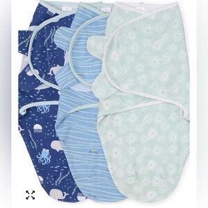 Baby Swaddle Blanket Set - Blue Multi